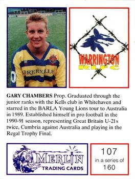 1991 Merlin Rugby League #107 Gary Chambers Back